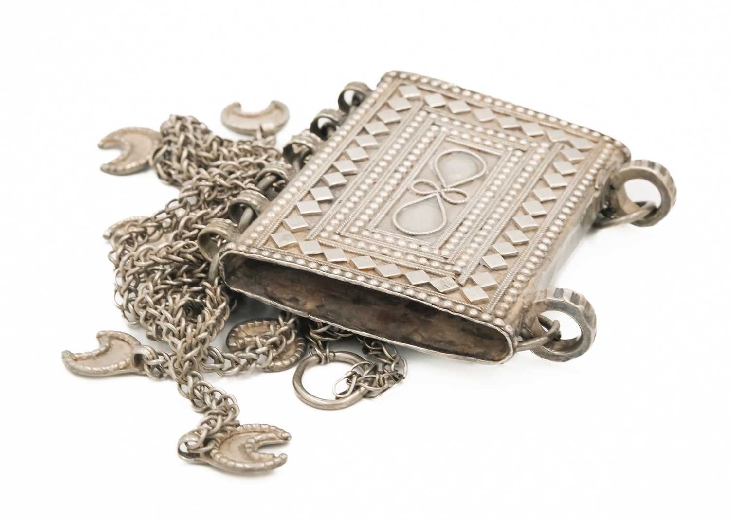 Lot 63 - An Omani silver amulet holder/koran box.