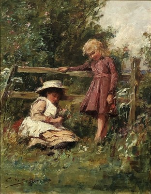 Lot 73 - Charles A. SELLAR (1856-1926) Two Girls...