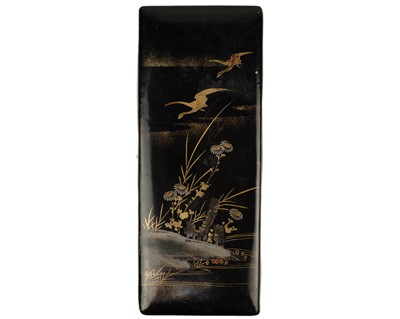 Lot 382 - A Japanese miniature lacquer cabinet, Meiji period.
