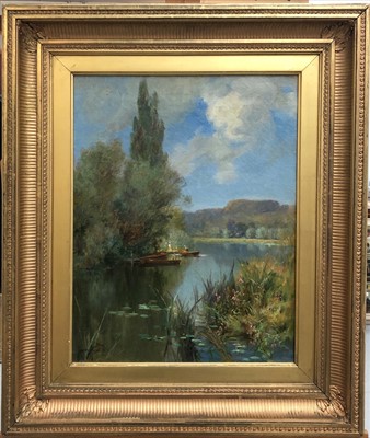 Lot 105 - Harry William ADAMS (1868-1947) Boating on the...