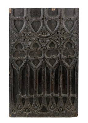 Lot 1181 - A 17th century carved oak panel.