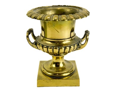 Lot 275 - A late Victorian brass campana urn.