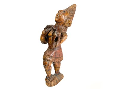 Lot 291 - A wooden carved figure of a Mayan Indian.