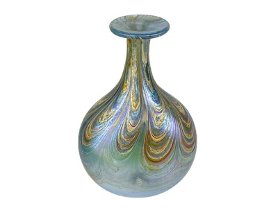 Lot 367 - A small Norman Stuart Clarke art glass iridescent vase.