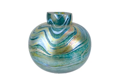 Lot 367 - A small Norman Stuart Clarke art glass iridescent vase.