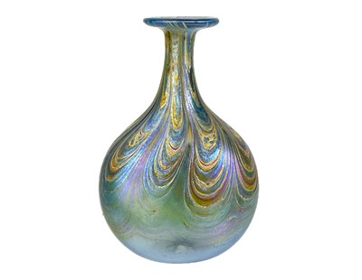 Lot 367 - A small Norman Stuart Clarke art glass iridescent vase.