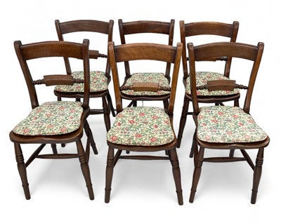 Lot 1196 - Victorian beech & elm kitchen chairs