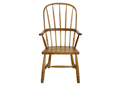 Lot 1182 - A Cornish ash and fruitwood Windsor armchair.