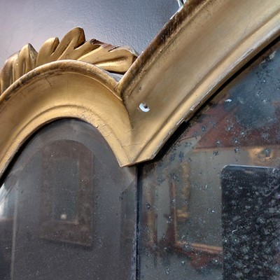 Lot 61 - A Queen Anne gilt gesso overmantel mirror.