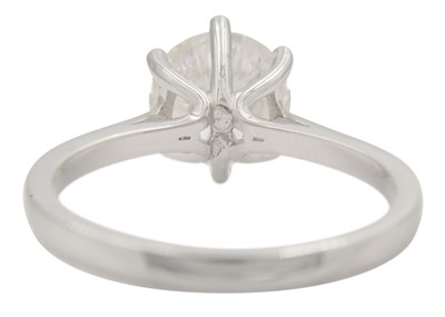 Lot 9 - An impressive 1.97ct diamond set solitaire ring set in platinum.