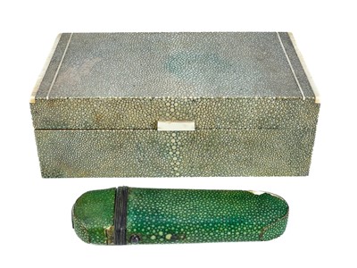 Lot 147 - An Art Deco shagreen covered cigarette box.