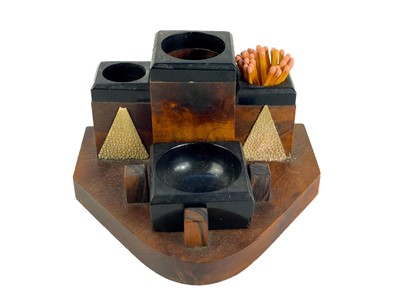 Lot 250 - An Art Deco walnut matchstick holder.