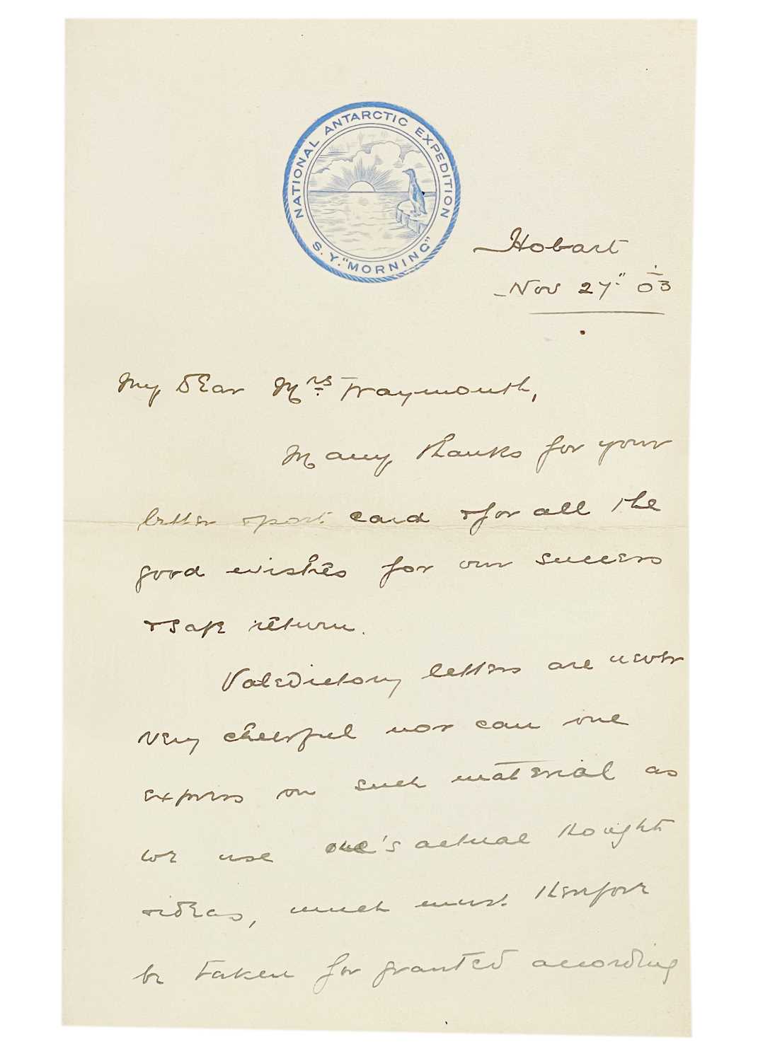 Lot 271 - The Antarctic Letters,  written from the British Antarctic expedition of 1901-1904