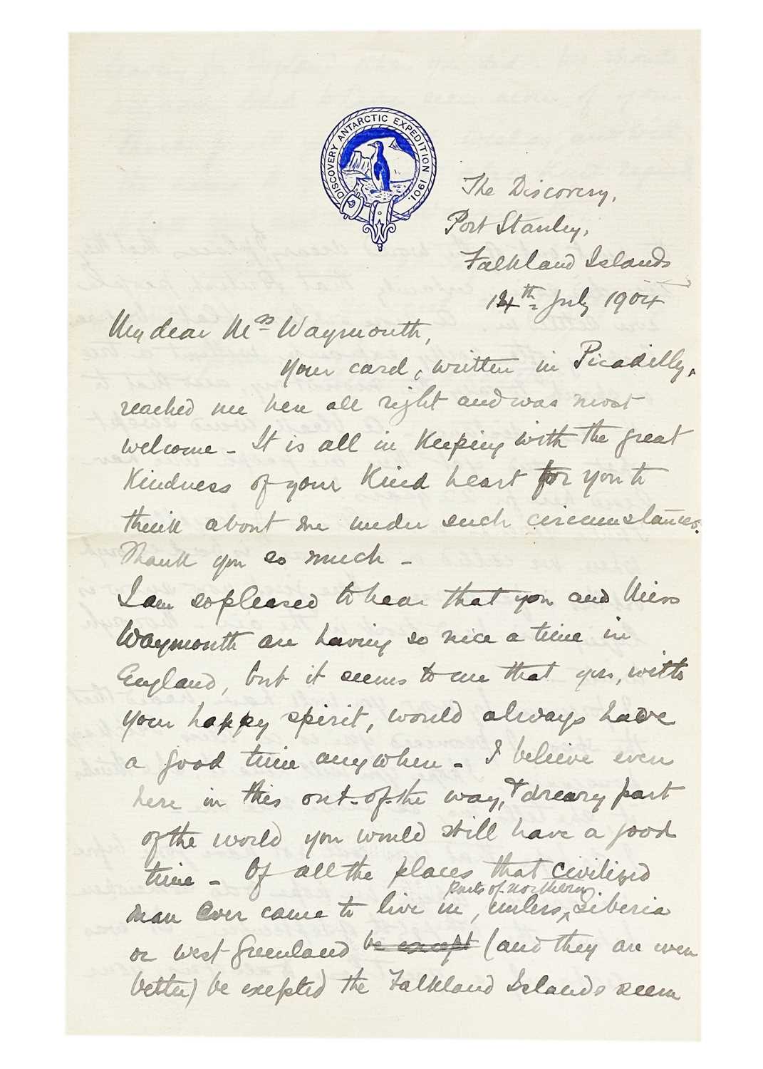 Lot 273 - The Antarctic Letters,  written from the British Antarctic expedition of 1901-1904