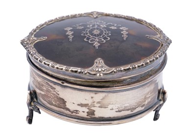 Lot 217 - A George V silver pique trinket box by Ollivant & Botsford.