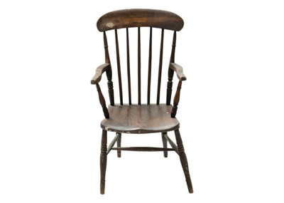 Lot 1276 - A Victorian ash, beech and elm Kitchen Windsor chair.