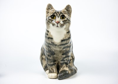 Lot 488 - A Winstanley pottery tabby cat.