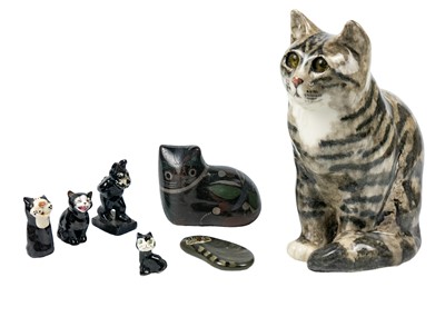 Lot 488 - A Winstanley pottery tabby cat.