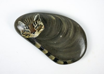 Lot 488 - A Winstanley pottery tabby cat.