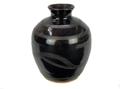 Lot 408 - Tenmoku glaze, stamped PS 18.5cm tall, 15cm in...