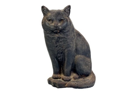 Lot 375 - A bronze cat figurine.