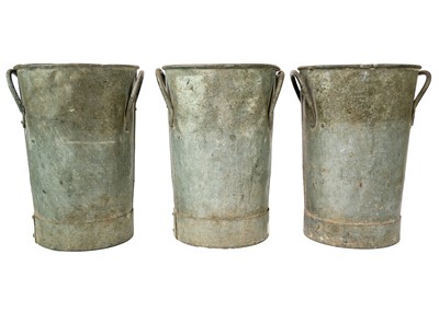 Lot 537 - Three galvanised florist buckets.