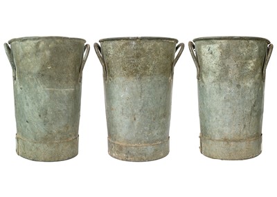 Lot 537 - Three galvanised florist buckets.