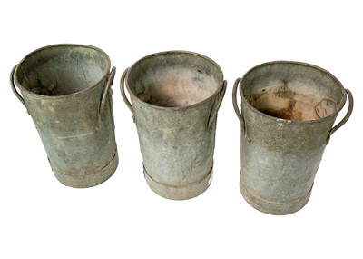 Lot 537 - Three galvanised florist buckets.
