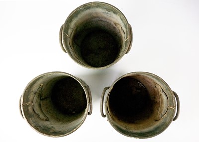 Lot 537 - Three galvanised florist buckets.