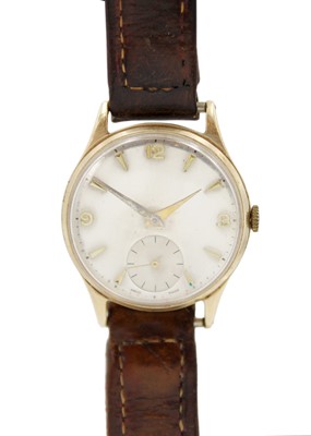 Lot 191 - ZENITH - A 9ct cased 1950's manual wind gentleman's wristwatch.