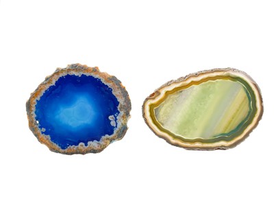 Lot 353 - A collection of eight cut and polished agate slices.