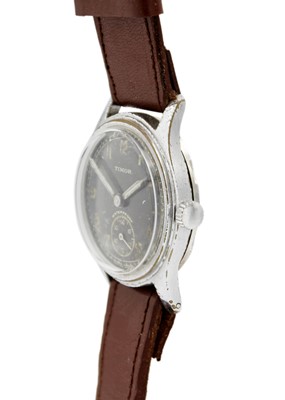 Lot 180 - TIMOR - A 1940's stainless steel manual wind Military issue wristwatch.