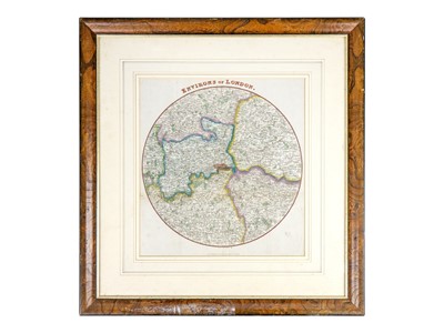 Lot 172 - A coloured map, Environs of London.