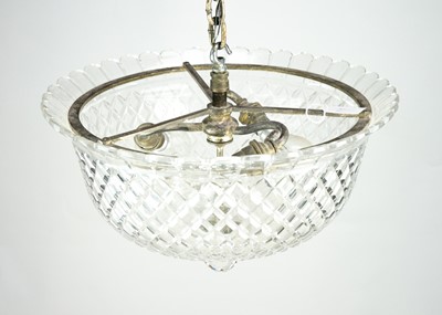 Lot 95 - An early 20th century cut glass pendant light.