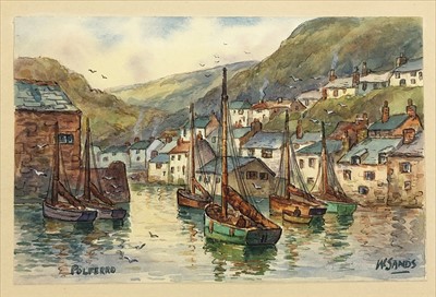 Lot 237 - W. SANDS (British, 20th Century) Polperro...