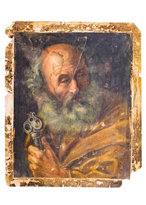 Lot 1053 - A 19th century portrait of St Peter.