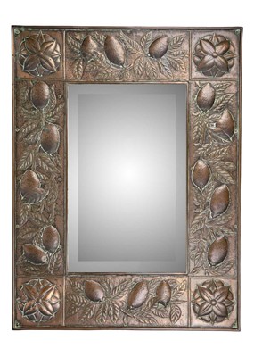 Lot 2 - An Arts and Crafts copper frame mirror.