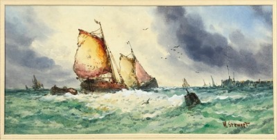 Lot 234 - W. STEWART (British, 20th Century) Fishing...