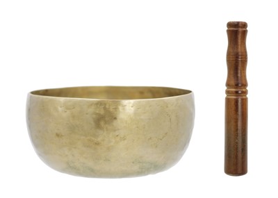Lot 500 - A Tibetan polished bronze singing bowl.