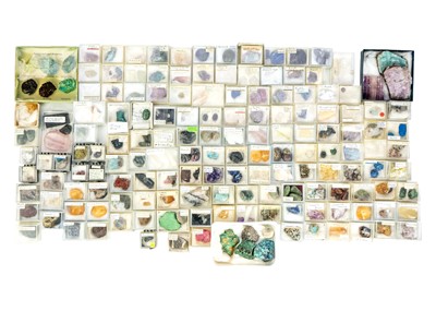 Lot 296 - Over one hundred boxed and labelled minerals.