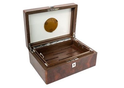 Lot 191 - A 20th century burr wood humidor by Lemaire Paris.