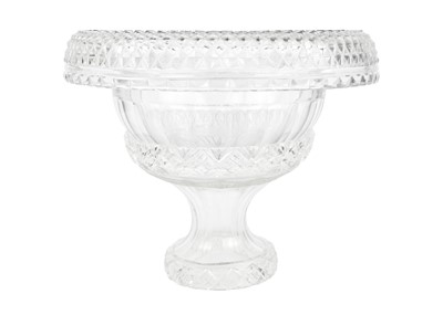 Lot 409 - A 19th century cut glass pedestal bowl.