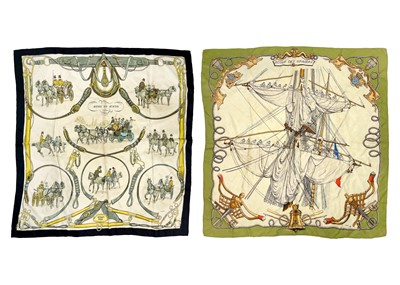 Lot 310 - Two Hermes silk scarves.