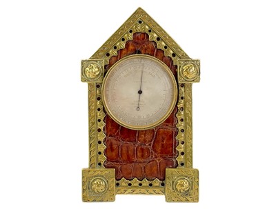 Lot 541 - A late 19th century aneroid desk barometer by F L West 31 Cockspur Street London.