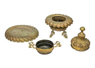 Lot 95 - A large Turkish brass incense burner, late 19th/early 20th century.
