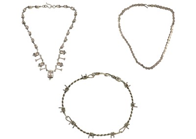 Lot 271 - A selection of three 925 silver Gothic style necklaces.