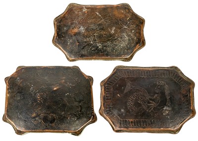 Lot 19 - An Arts and Crafts copper tray probably Eustace of Hayle.