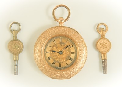 Lot 51 - A 14ct gold lady's fob pocket watch.