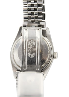 Lot 100 - ROLEX - An Oyster Perpetual Datejust gentleman's stainless steel bracelet wristwatch.