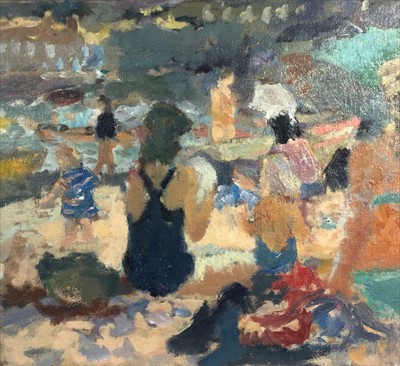 Lot 490 - John HARVEY (b.1935) At the Seaside Oil on...